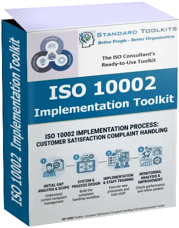 ISO 10002 Customer Satisfaction Complaint Handling Implementation Toolkits